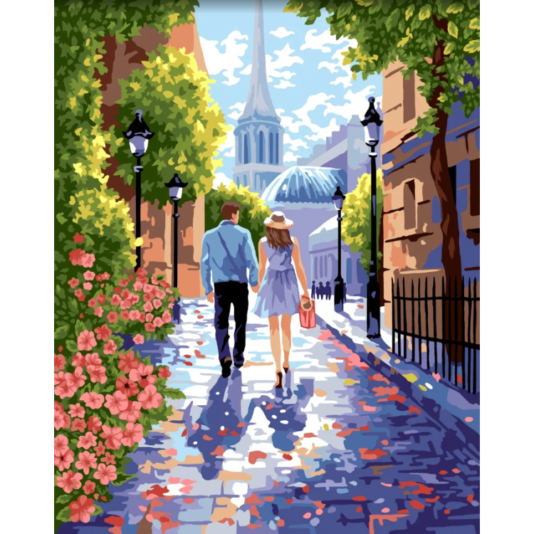 Paint by Numbers rinkinys „Romantiškas pasivaikščiojimas“ 40x50 cm W029