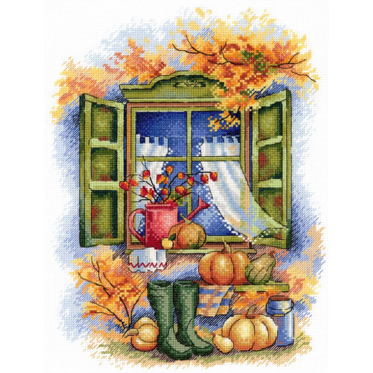 Kreuzstichset „Der Herbst steht vor der Tür“ 26x19 cm SNV-784