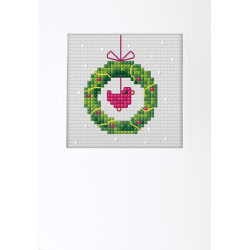 Набор для вышивки крестом Открытка ручной работы "Рождественский венок" SA6310