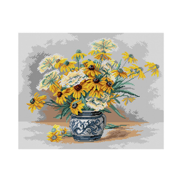 Gobelin-Leinwand „After Paul de Longpre – Black Eyed Susans“ 40x50 SA3489