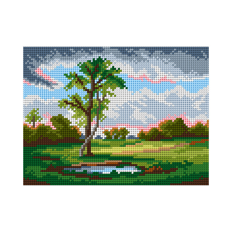 Gobelin-Leinwand „nach Theodore Rousseau – Landschaft mit Figuren“ 18x24 SA3450