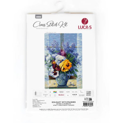 Zählmuster-Kreuzstichset „Blumenstrauß mit Stiefmütterchen“ 25x36cm SB7030