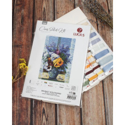 Counted Cross Stitch Kit "Bouquet with Pansies" 25x36cm SB7030