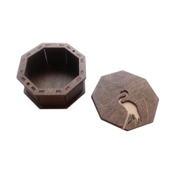 Wooden box octagonal. Flamingos KF057/60