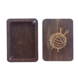 Wooden box for knitting markers 5*7*2,5 cm KF057/30