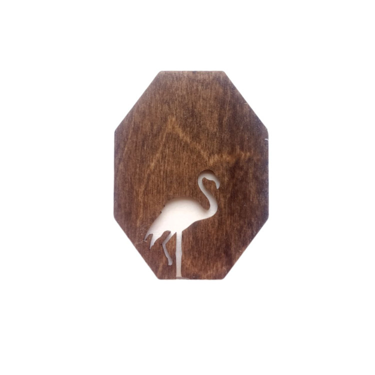 Wooden needle case. Flamingos. KF056/50