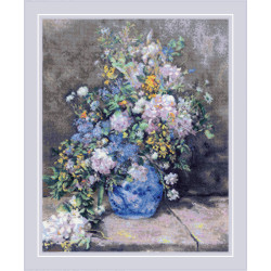 Siuvinėjimo kryželiu rinkinys „Pavasario puokštė po P. A. Renoiro paveikslo“ 40x50 SR2137