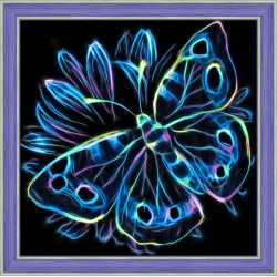 Neon-Schmetterling 25x25 cm AZ-1713