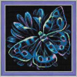 Неоновая бабочка 25x25 см AZ-1713