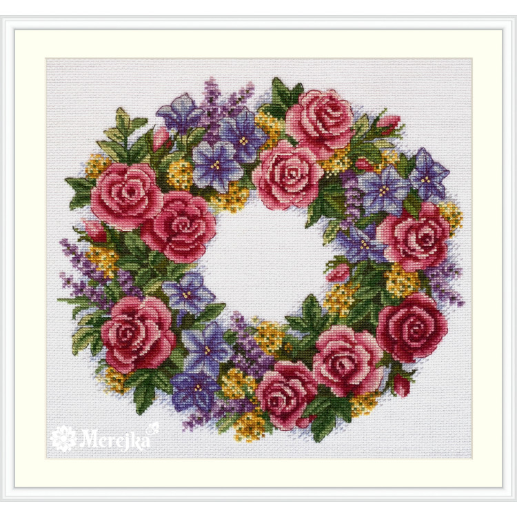 Cross stitch kit "Rose Wreath" SK238