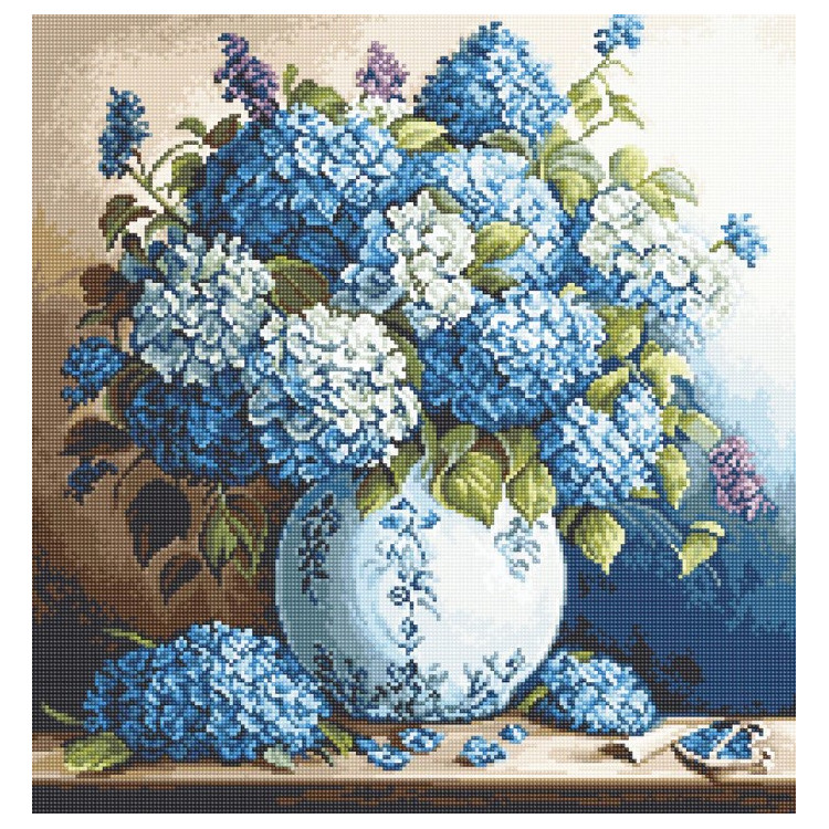 Counted Cross Stitch Kit "Vase with Hydrangeas" 32x33 cm SB700