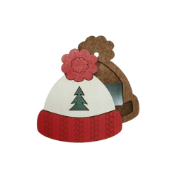 Medinis adatų dėklas "Kalėdinė kepurė" KF056/85