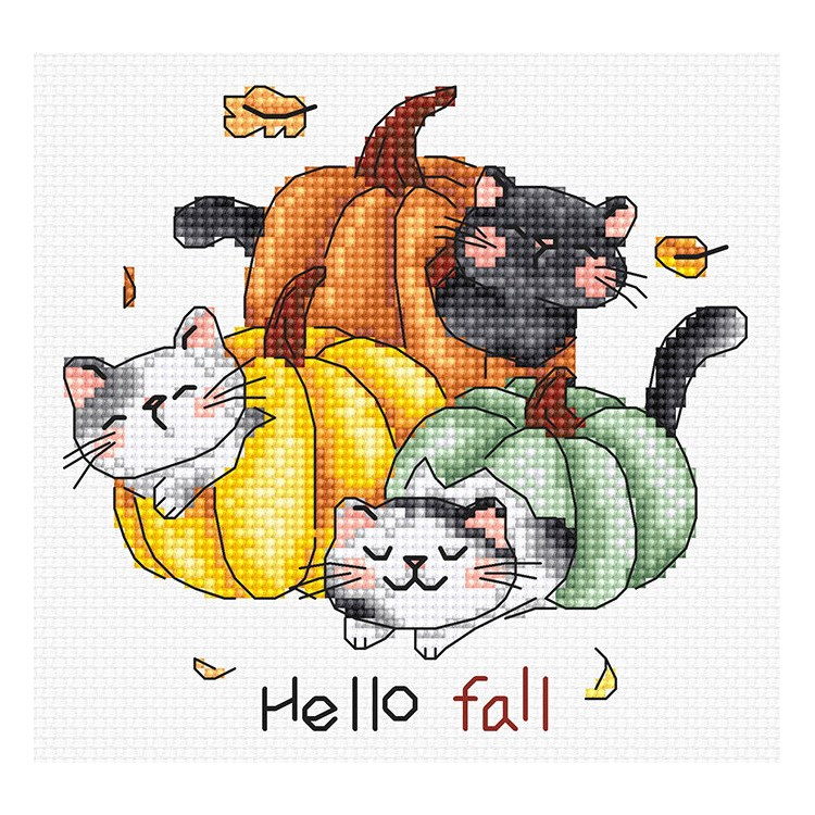 Zählmuster-Kreuzstichset „Hello Fall“ 12x12cm SLETIL8078