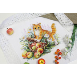 Cross stitch kit "Red cat gardener" SNV-841