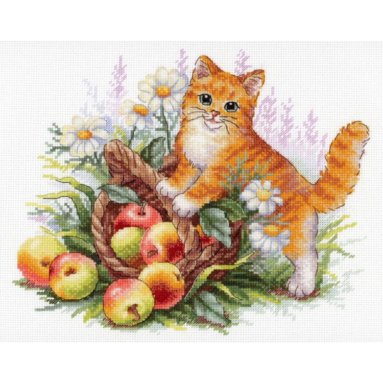 Siuvinėjimo kryželiu rinkinys „Raudonos katės sodininkas“ SNV-841