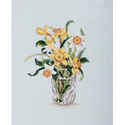 Cross-stitch kit "Daffodils in crystal glass" C180