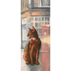 Cross-stitch kit "Cats in town"(AIDA fabric with printed background) C245