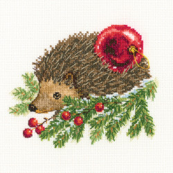 Cross-stitch kit "Hedgehog decorating Christmas tree" C269