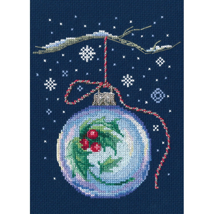 Cross-stitch kit "Ball with a sprig of holly" C291