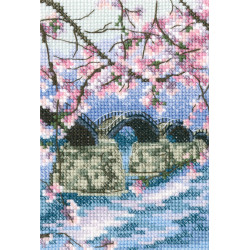 Набор для вышивания крестом "Мост Кинтай, изгибающийся над рекой Нисики" С309