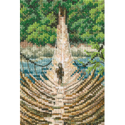 Kreuzstichset „Hängende Bambusbrücke am Siang-Fluss“ C311