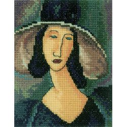 Cross-stitch kit "Portrait of woman in hat" EH336