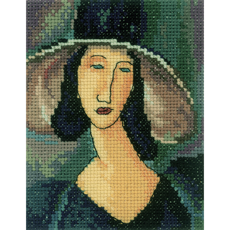 Cross-stitch kit "Portrait of woman in hat" EH336