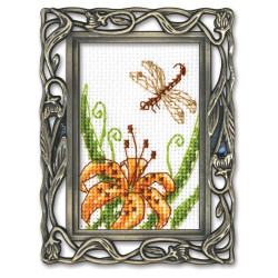 Miniature embroidery & cross stitch kit with frame FA015