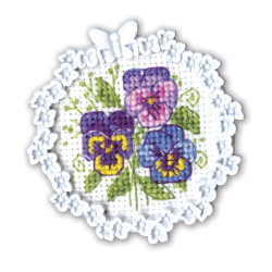 Miniature embroidery & cross stitch kit with frame FA031