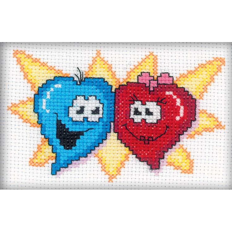 Cross-stitch Kit "Lovely hearts" H117