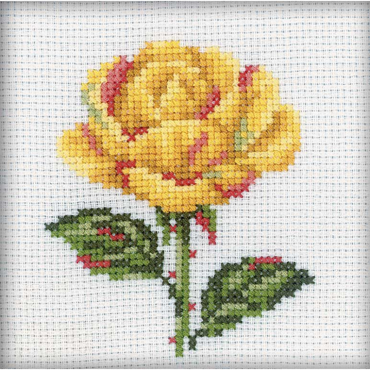 Kreuzstichset „Gelbe Rose“ H169