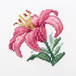 Kreuzstichset „Rosa Lilie“ H247