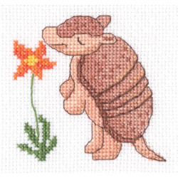 Cross-stitch kit "Armadillo and flower" H284