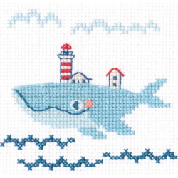 Cross-stitch kit "Whale with houses" H290