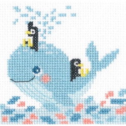 Cross-stitch kit "Whale with penguins" H291