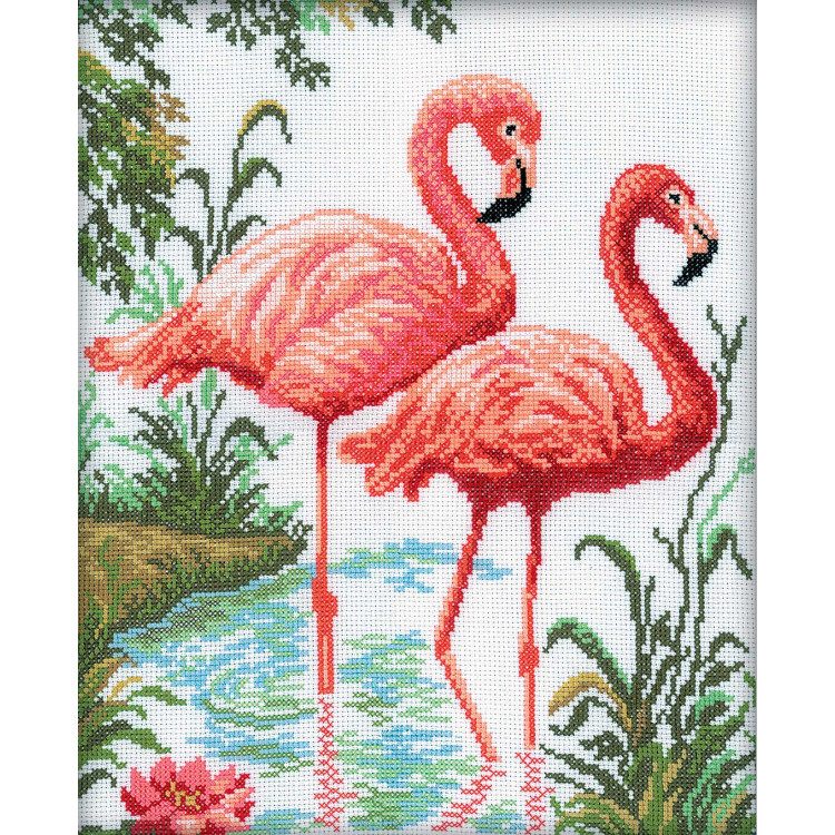 Набор для вышивания крестом "Фламинго" М106.