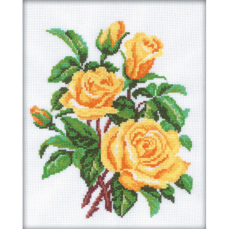 Набор для вышивки крестом "Желтые розы" М143