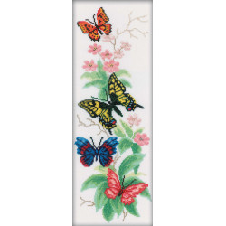 Набор для вышивания крестом "Бабочки и цветы" М146.