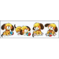 Cross-Stitch Kit "Four puppies" M161