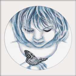 Kreuzstichset „Mädchen mit Schmetterling“ M176