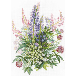 Cross-stitch kit "Clover and Lupines" M300