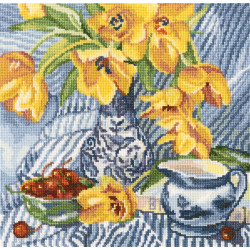 Cross-stitch kit "Still life with tulips" M504