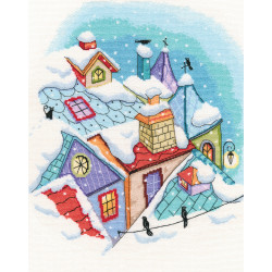 Cross-stitch kit "Winter on the roofs" M655
