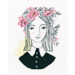 Kreuzstichset „Im Dunst rosa Blumen“ M729