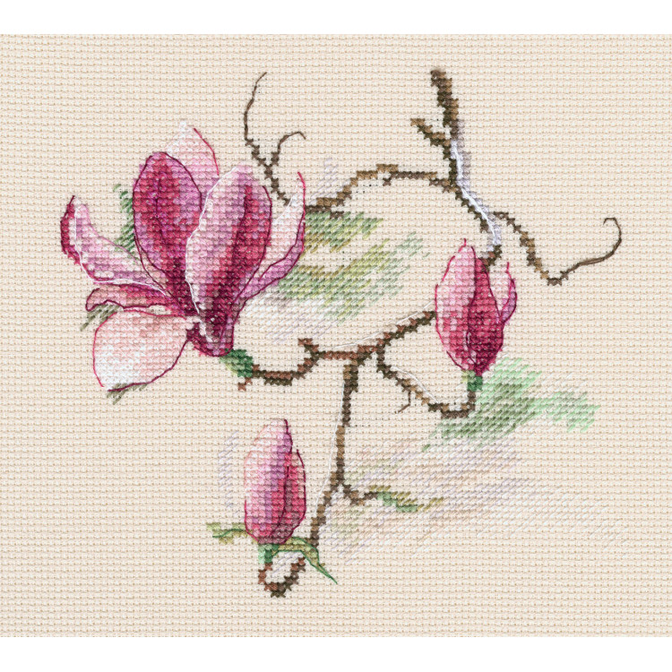 Kreuzstichset „Magnolienblüten“ M731