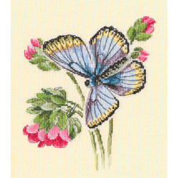 Kreuzstichset „Schmetterling auf der zierlichen Blume“ M749