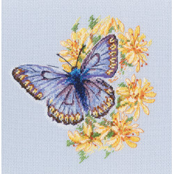 Набор для вышивания крестом "Бабочка на цветке" М750.