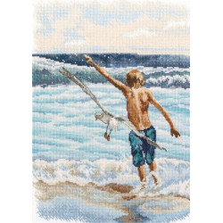 Cross-stitch kit "Boy and the sea" M1000