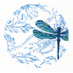 Kreuzstichset mit bedrucktem Hintergrund „Tanz der Libellen“ M70024