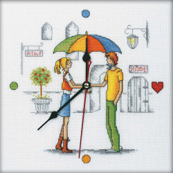 Cross-stitch kit - clock (contains clockwork) "Joining hands" M40002